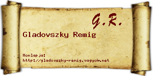 Gladovszky Remig névjegykártya